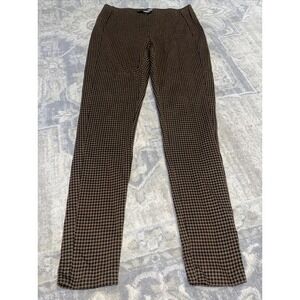 Womens J‎ Jill Sz Small Pull On Ponte Wide Leg Pull On Pants Brown Check Stretch